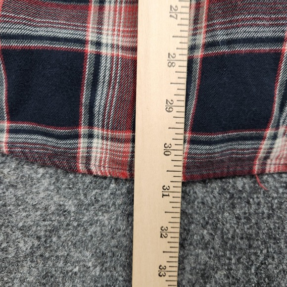 Pendleton Shirt‎ Mens Large Red Navy Plaid Bridger Cotton Wool Flannel Button - Picture 7 of 8
